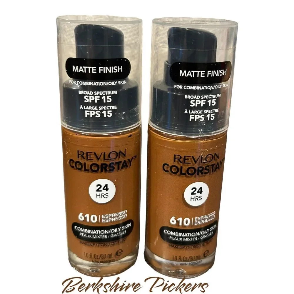 Revlon Colorstay 24‎ HR Matte Finish Liquid Foundation SPF 15 ~ 610 ESPRESSO x2